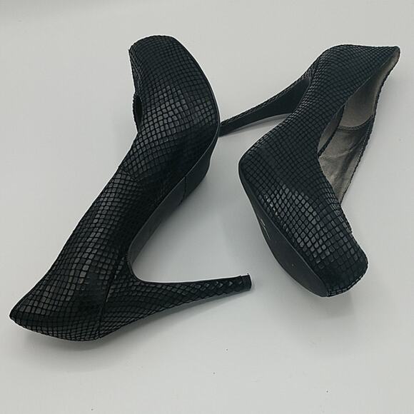 Moda Spana Black Faux Snakeskin Stilettos size 8 - Picture 4 of 8